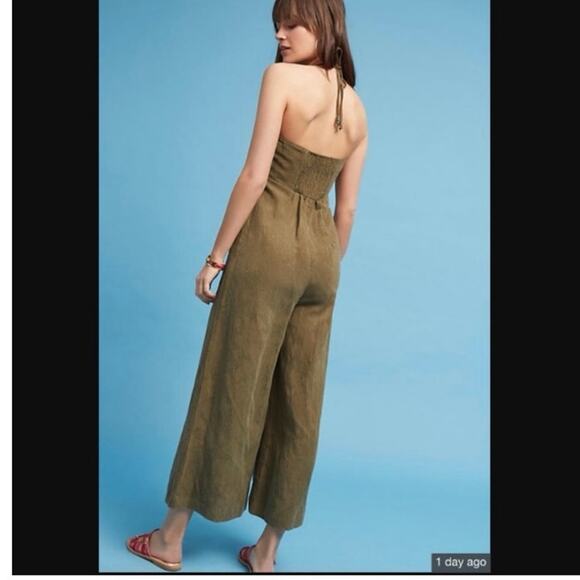 Anthropologie‎ Elevenses Jumpsuit Olive Green - Picture 3 of 12